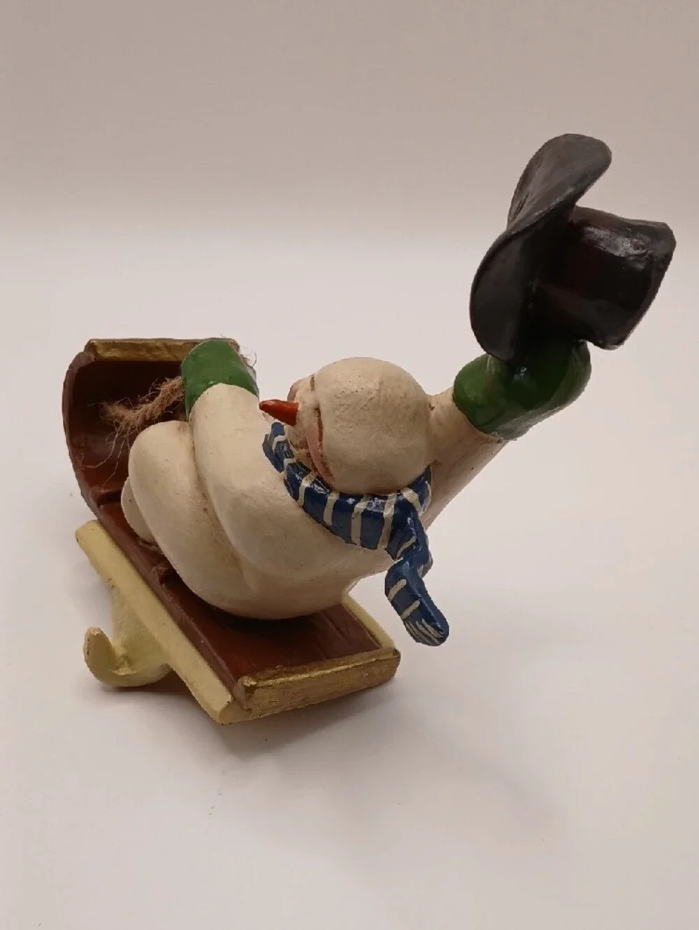 Vintage 2001 Snowman Cowboy Christmas Stocking Hanger